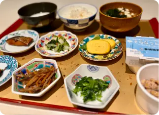 写真：金沢の和食朝食の一例